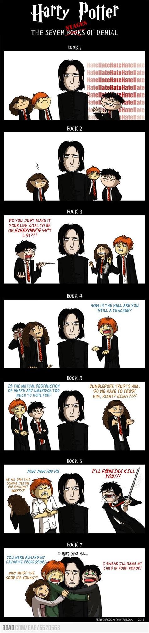 Harry Potter The Stages Of Denial Harry Potter Jokes Harry Potter