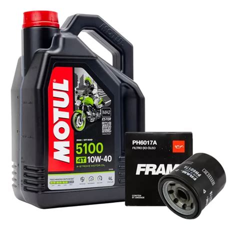 4 Lts Galão Óleo Motor Motul 5100 10w40 E Filtro Fram Z900