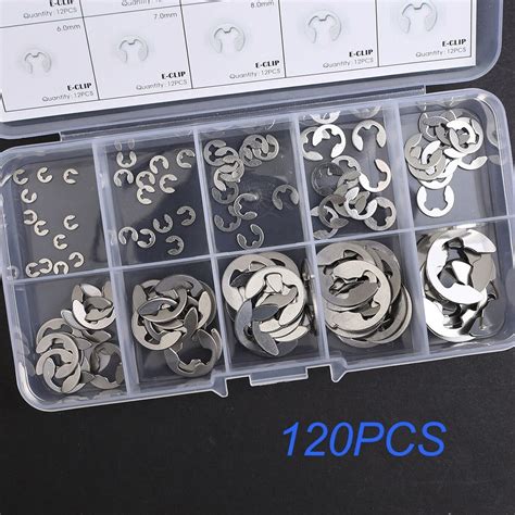 Stainless Steel E Clips Kit Retaining Ring 120 X Assorted M1 5 M10mm