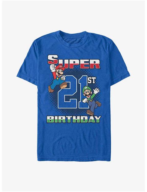 Nintendo Happy Super 21th Birthday T Shirt Blue Hot Topic