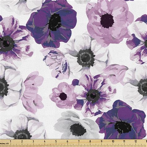 Ambesonne Floral Design Fabric By The Yard Garden Scene Flowers