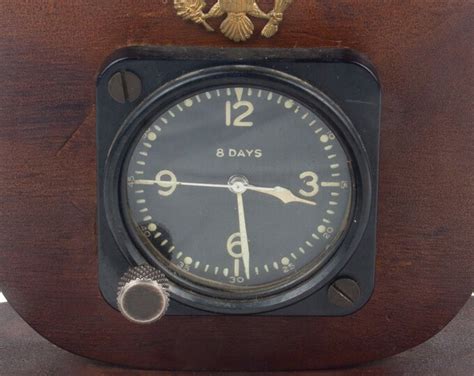 Vintage Wwii Era Elgin 8 Day Clock Aircraft Cockpit Mount Military Memorabilia Vintage Aircraft