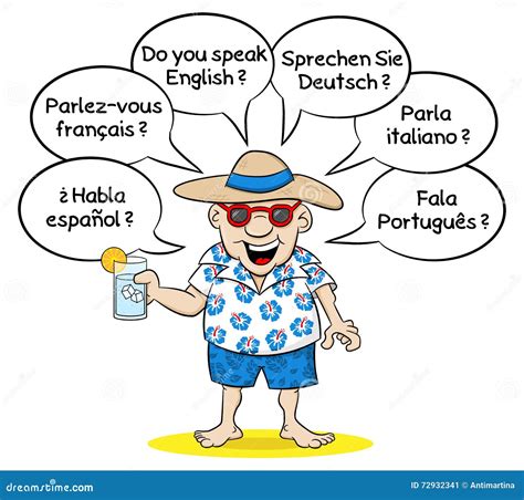 Touriste Qui Veut Savoir Quelles Langues Vous Parlez Illustration De