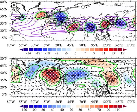 Composite Map Of A 200 Hpa Meridional Wind Anomalies Shading Unit