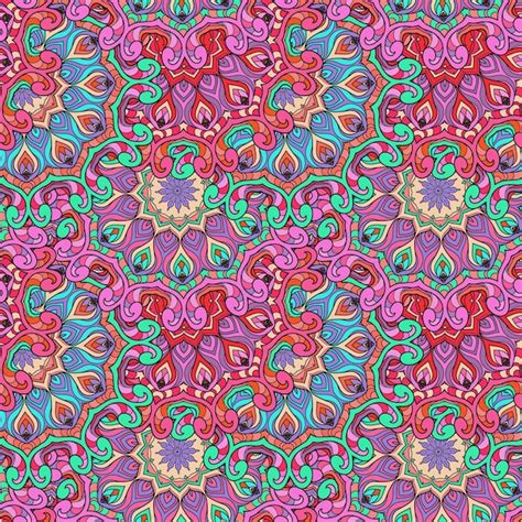 Premium Vector Round Mandala Seamless Pattern Ethnic Motif