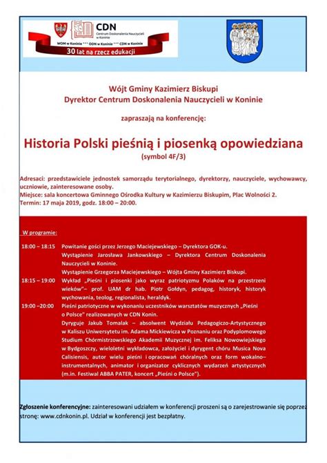 Historia Polski Pie Ni I Piosenk Opowiedziana Gminny O Rodek Kultury