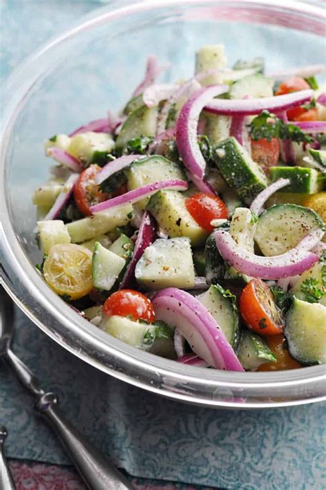 Mediterranean Cucumber Salad With Lemon Dressing Savory With Soul