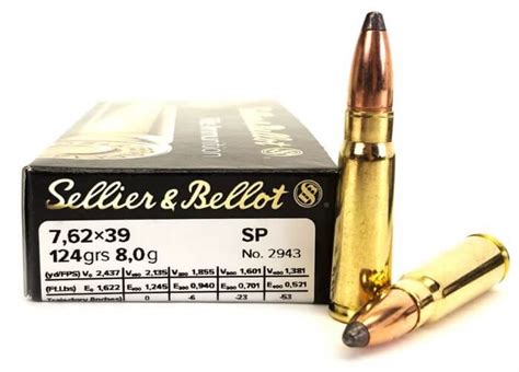 Sellier Bellot 7 62X39 124GR SP 20 RD S B 762X39SP 20 Western