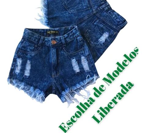 Kit 3 Shorts Jeans Feminino Cintura Alta Hot Pant Anitta Parcelamento