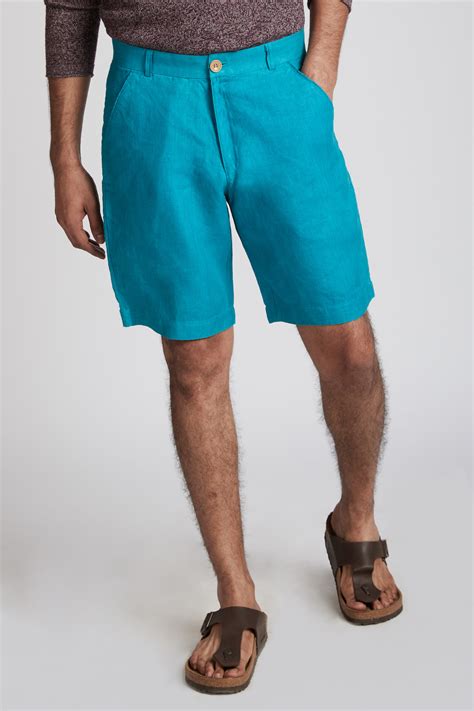 B Label Mens Casual Shorts Teal Its Hemp