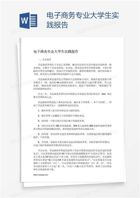 电子商务专业大学生实践报告word模板下载编号oakdgwgg熊猫办公