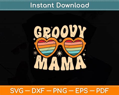 Retro Groovy Mama 70s Aesthetic Svg Digital Cutting File Artprintfile