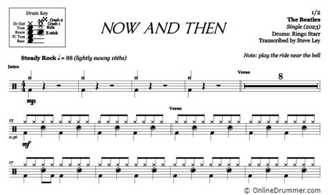 Now And Then The Beatles Drum Sheet Music