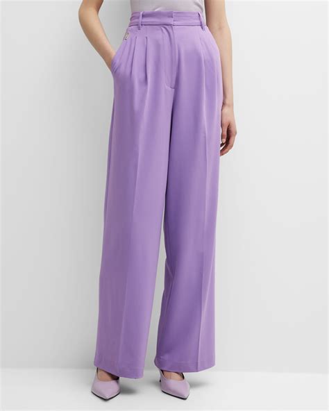 Twp Drew High Rise Pleated Wide Leg Pants Neiman Marcus