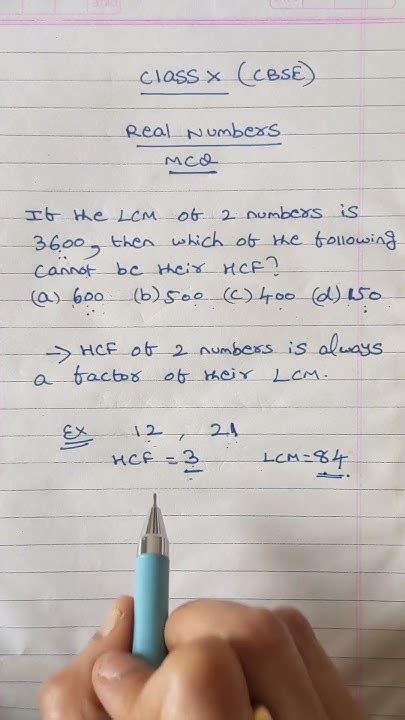 Important Mcq Question Real Numbers Class 10 Cbse Shorts Cbse