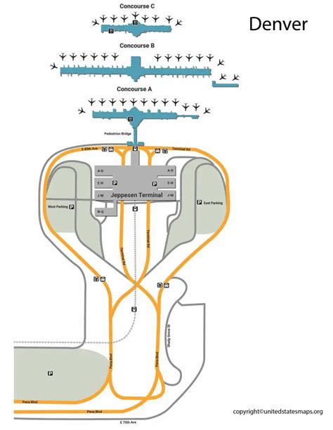 Denver Airport Map Terminal Map Of Denver Airport