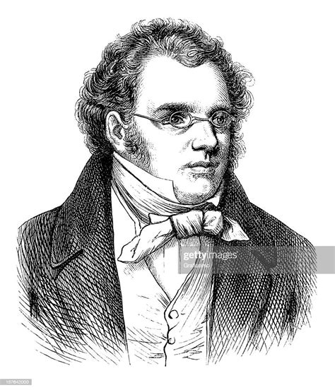 Engraving Of Composer Franz Schubert From 1870 High Res Vector Graphic