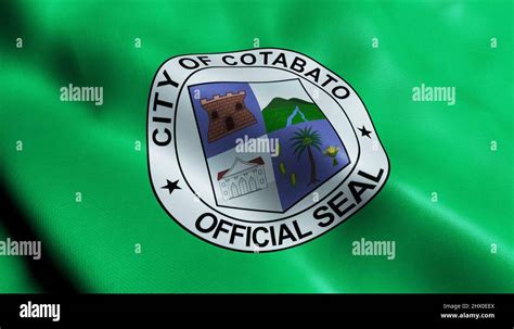 3D Illustration of a waving Philippines city flag of Cotabato Stock ...