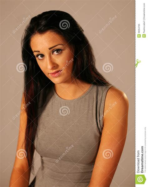 Beautiful Girl With Grey Top Stock Image Image Of Hair Cosmetics 38354705