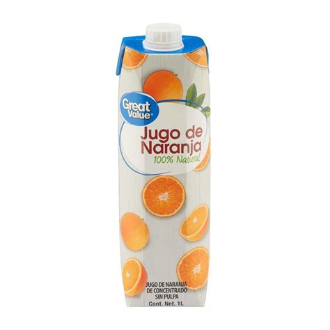 Jugo Great Value De Naranja L Walmart