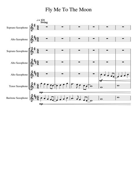 Fly Me To The Moon Sheet music for Soprano Saxophone, Alto Saxophone ...