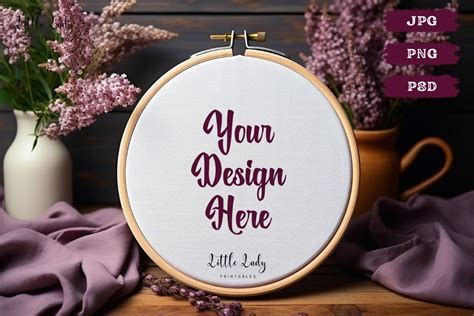 Cross Stitch Hoop Mockup Png Psd Graphic By Thewhimsysubhub