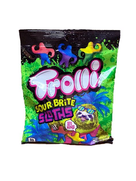 Trolli Sour Brite Sloths Gummi 4.5oz Bag or 12 Count — b.a. Sweetie ...