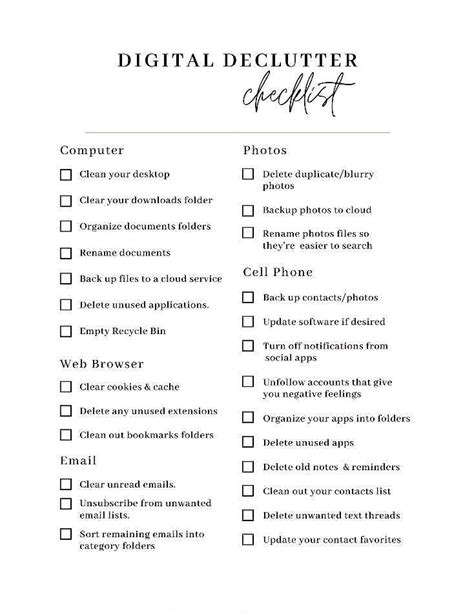 The Ultimate Digital Declutter Checklist Artofit