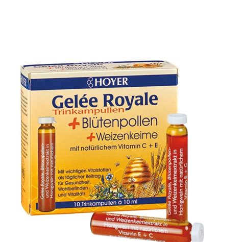 Hoyer Gel E Royale Bl Tenpollen Weizenkeime Vitamin C E Ampullen