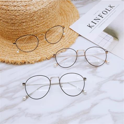 New Korean Style Luxury Vintage Round Glasses Women Eyeglasses Clear