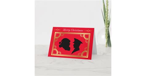 Policeman Santa Silhouettes Christmas Card Zazzle