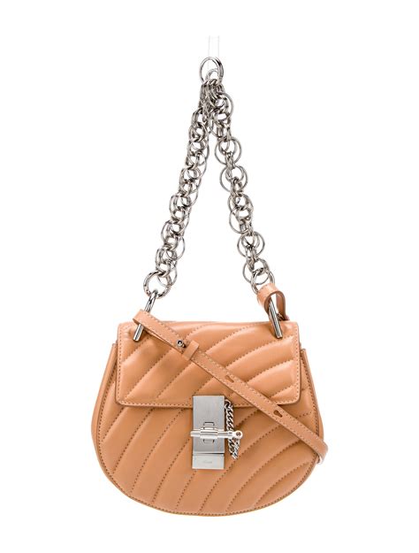 Chloé Leather Shoulder Bag Neutrals Shoulder Bags Handbags