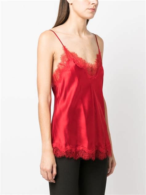 Sainted Sisters Lace Trim Silk Camisole Farfetch