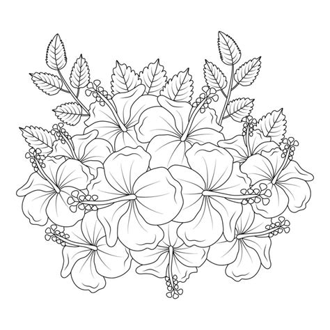 Hawaiian Flower Coloring Page