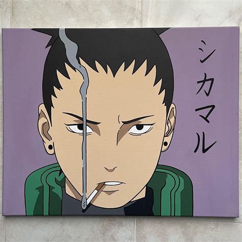 Shikamaru painting | Anime canvas painting, Anime drawings, Mini canvas art