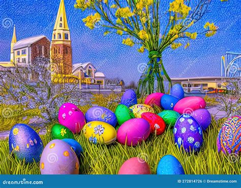 Easter Holiday Scene In Saskatoonsaskatchewancanada Stock