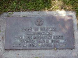 Samuel Wesley Elsom 1920 1957 Mémorial Find a Grave