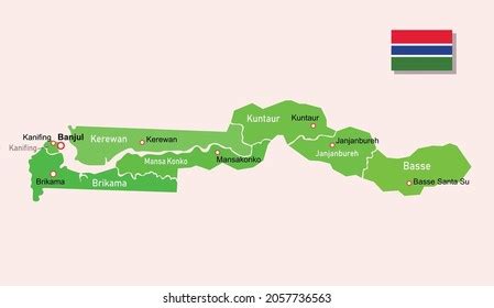 Vector Image Gambia Regions Map Stock Vector (Royalty Free) 2057736563 ...