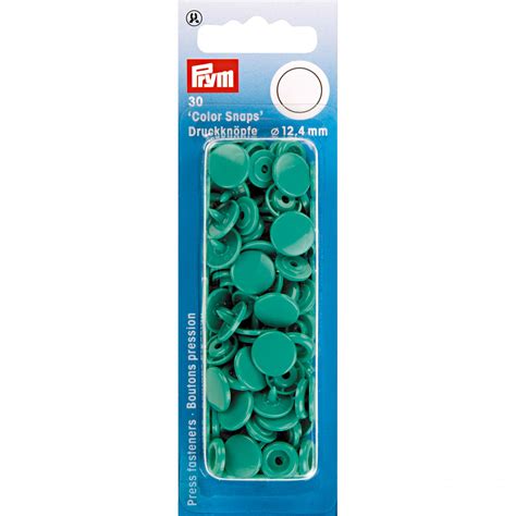 Prym Color Snaps Druckknöpfe Kunststoff Rund Grün 12 4mm 30 Stk