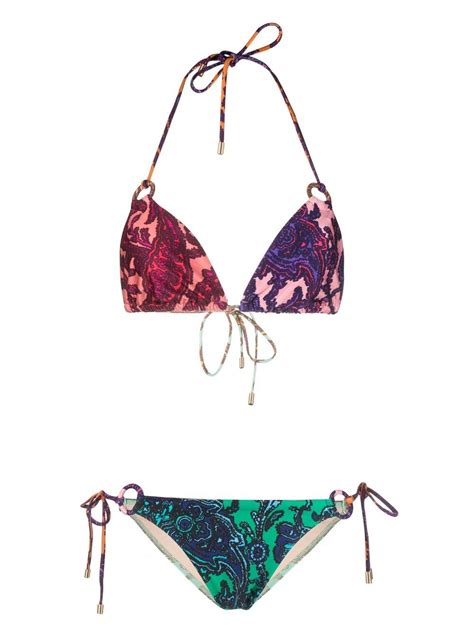 Zimmermann Tiggy Paisley Ring Tie Two Piece Bikini Set In Multicolor Modesens