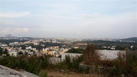 Aerial View Of City Bangalore In India Stock Photo - Image of over ...