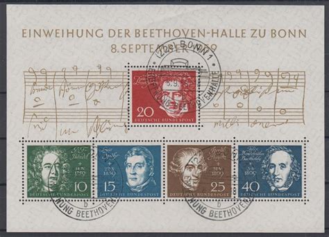 Stamps De Briefmarken Bund Beethoven Block Ihr