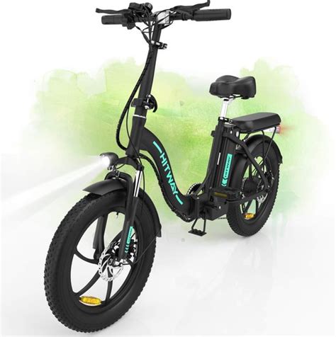 Hitway E Bike Fat Tire Opvouwbare Elektrische Fiets W V Ah