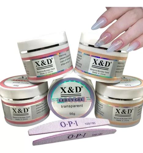 Kit 3 Gel X d Uv Led 56g Alongamento Pink Nude transparente Frete grátis