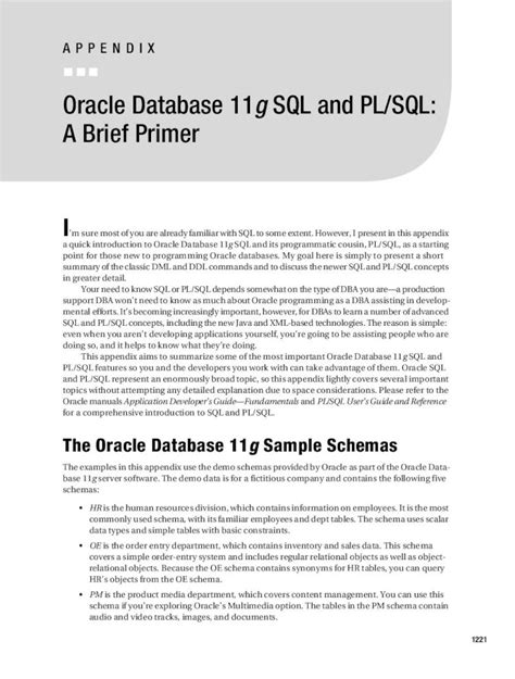 Pdf Oracle Database G Sql And Pl Sql A Brief Primer