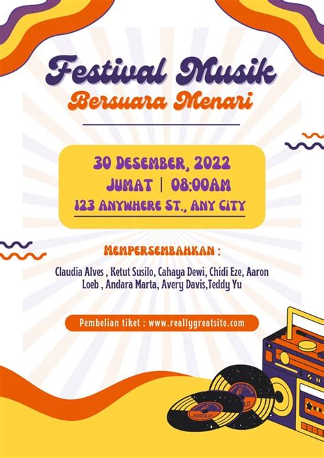 Contoh Poster Festival Keren Untuk Acara Anda Canva