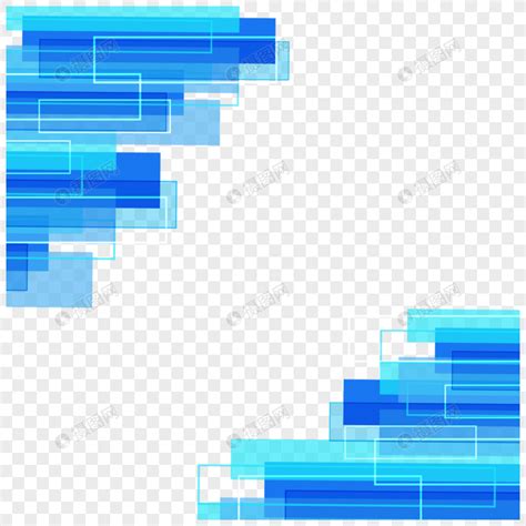 长方形渐变叠加抽象线条蓝色边框元素素材下载 正版素材402085091 摄图网