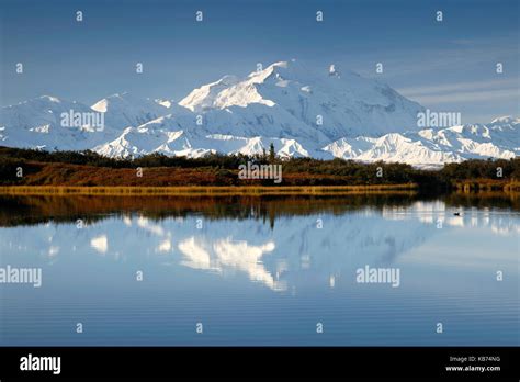 Denali Mountains Reflected In Water Also Known As Mount Mckinley Its