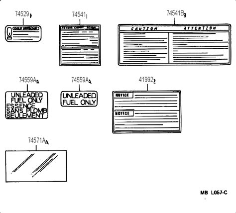 Fuel Information Label Autoparts Toyota