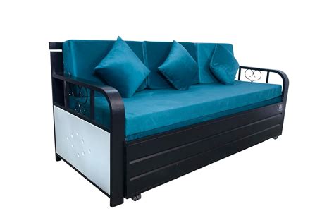 SOFTSOUL Furniture Metal Sofa Cum Bed With Hydraulic Storage Texture